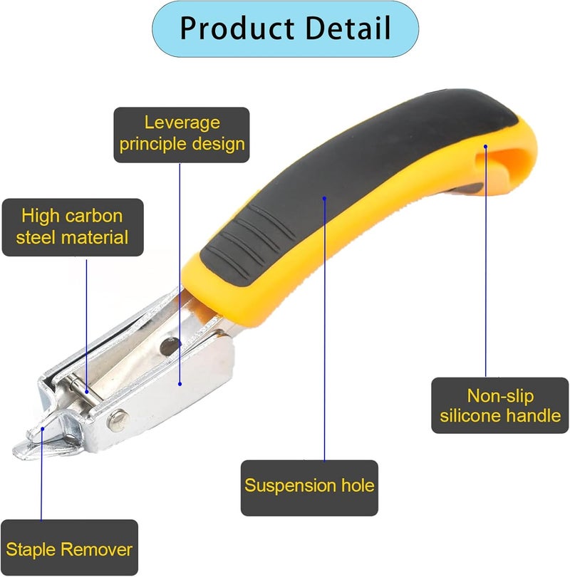 Tayfeim Upholstery Staples Remover Staple Puller Tool, Staple Remover Heavy Duty Removing Stapler for Furniture Carpet Floor Cartons Wooden Case,Yellow - Image 4